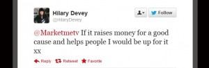Tweet from Hilary Devey